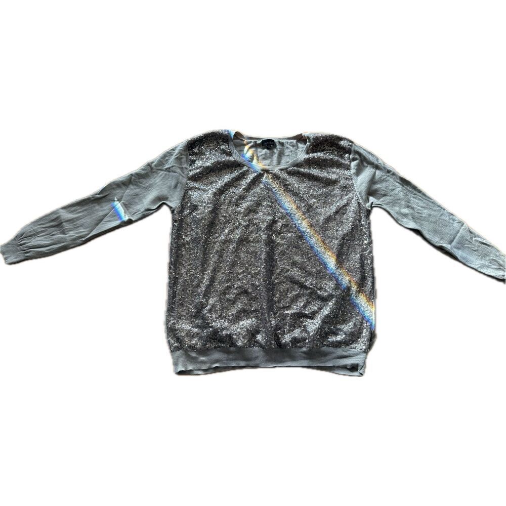 Zenobia Champagne Sequin Sweater 100% Cotton Women’s Size 2XL